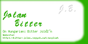 jolan bitter business card